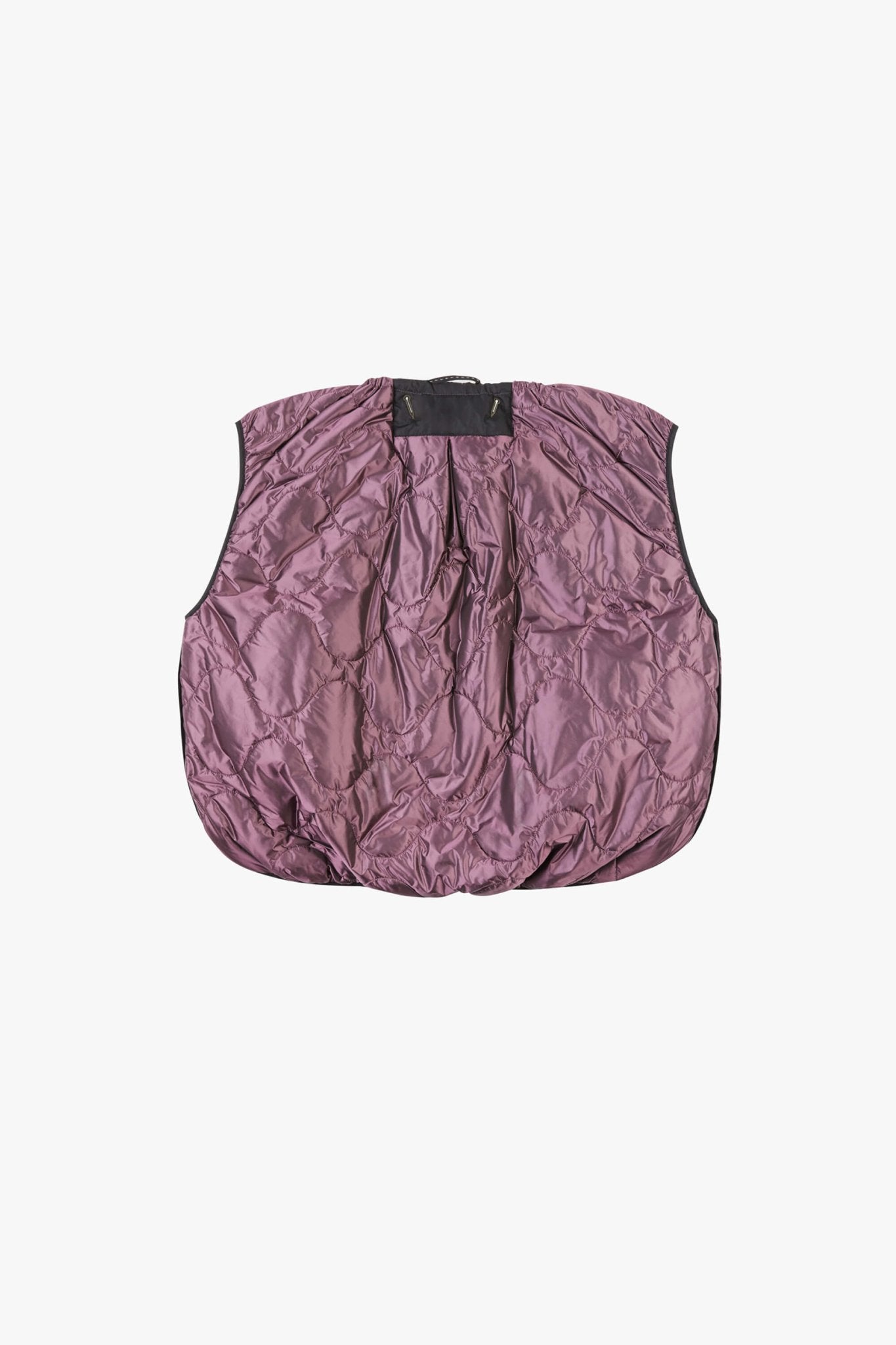 Purple quilted vest back view